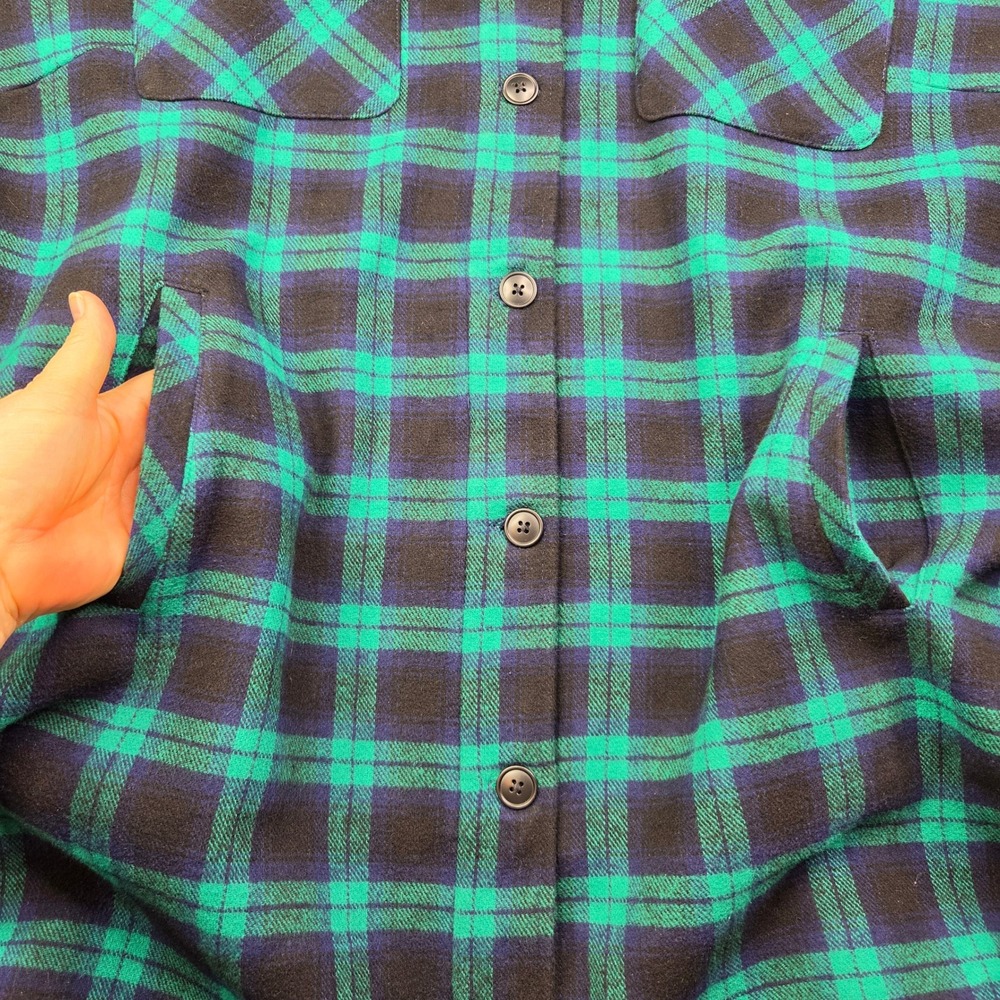 Torrid Women's 5X Plaid Flannel Shacket 100% Cotton Teal Black Shirt Jacket - Picture 6 of 12